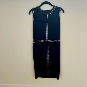 Navy dress with gold rivits